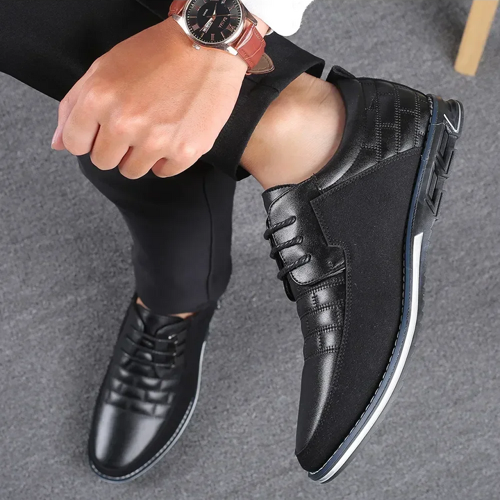 Renzo | Leren Herenschoenen met Orthopedisch Voetbed