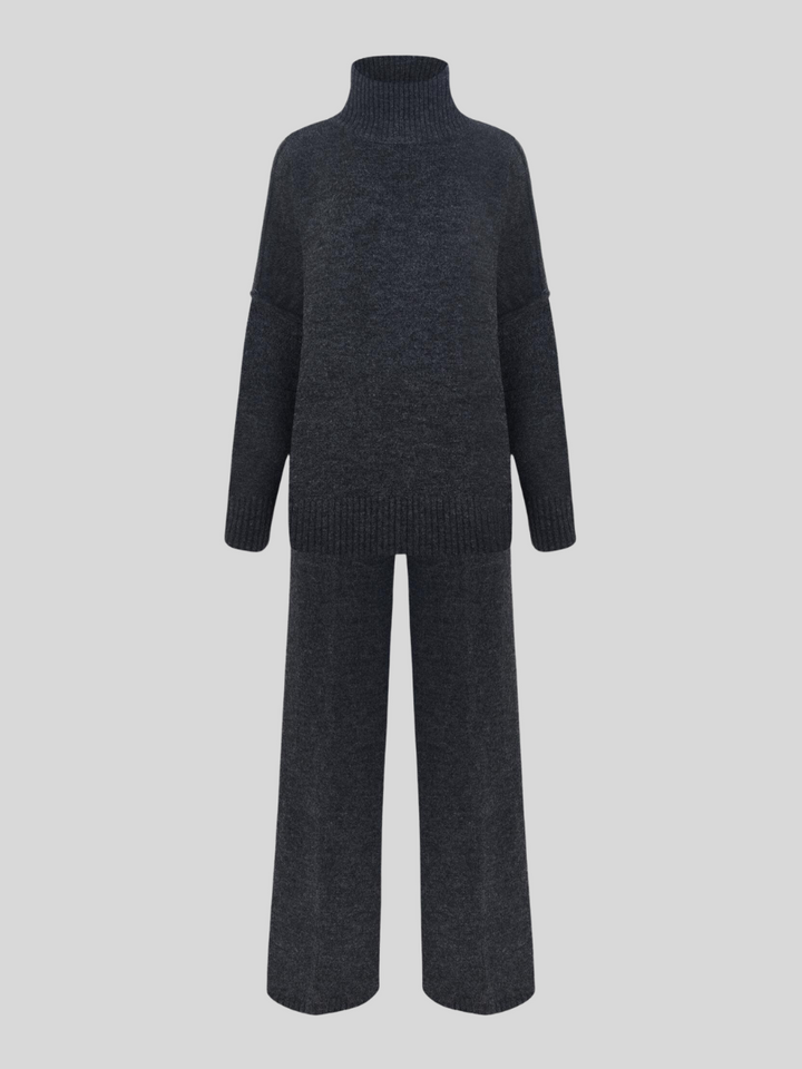 Fae | Set met effen coltrui en gebreide broek