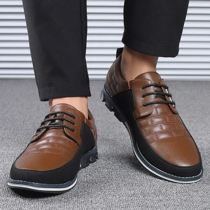 Renzo | Leren Herenschoenen met Orthopedisch Voetbed