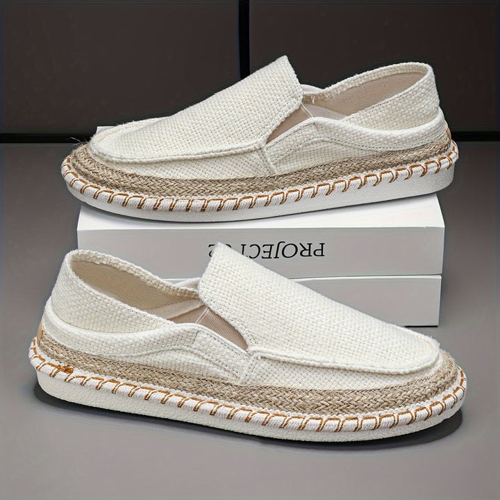 Pauls | Zomerse Slip-Ons Gevlochten Zool & Canvas Bovenwerk