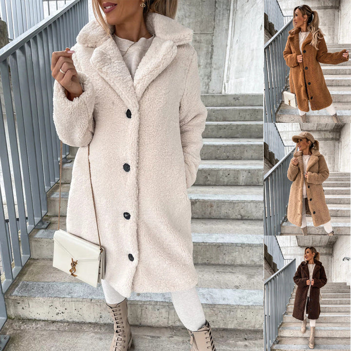 Milda | Lange Bontkraagjas voor Herfst/Winter