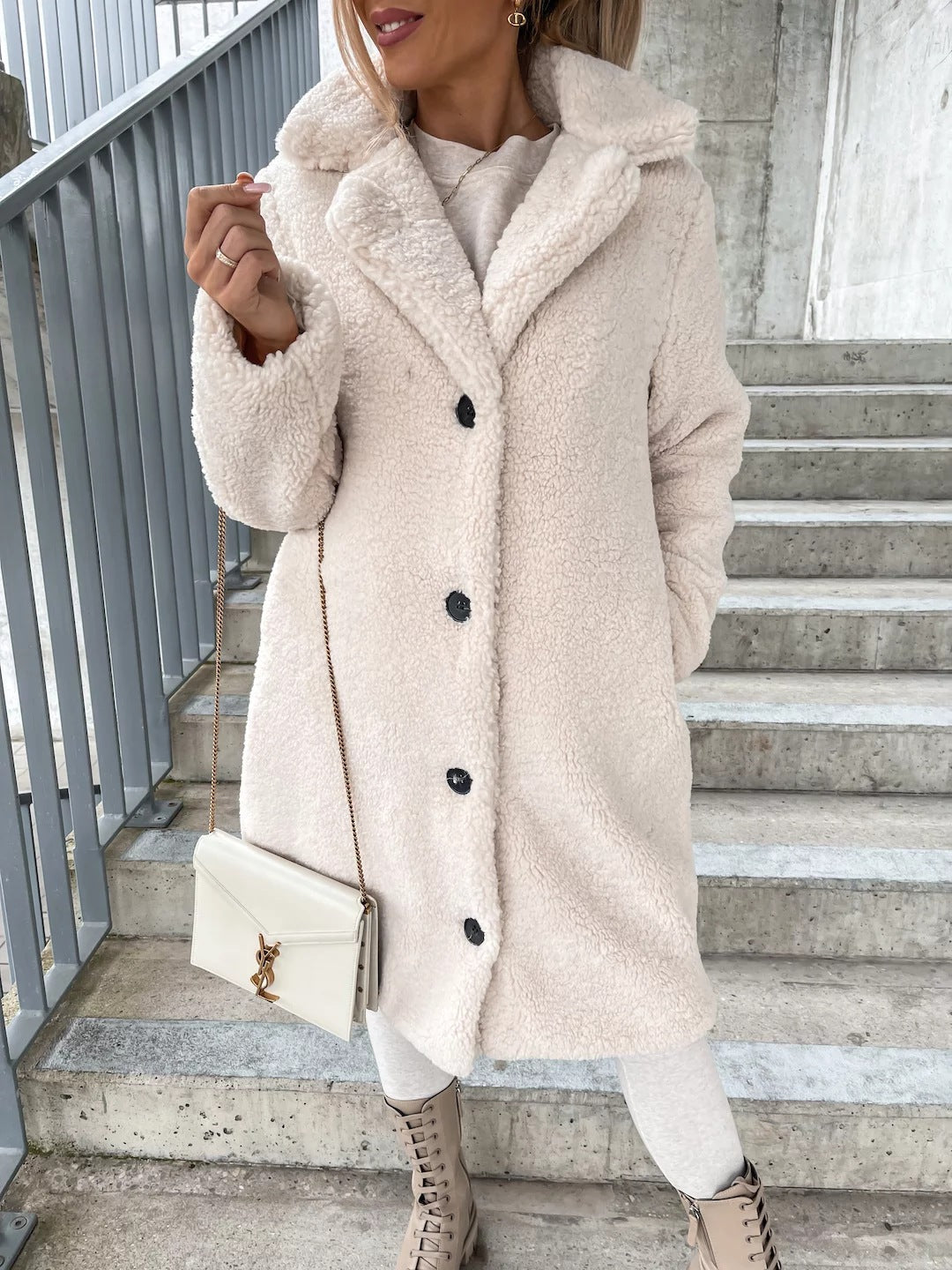 Milda | Lange Bontkraagjas voor Herfst/Winter