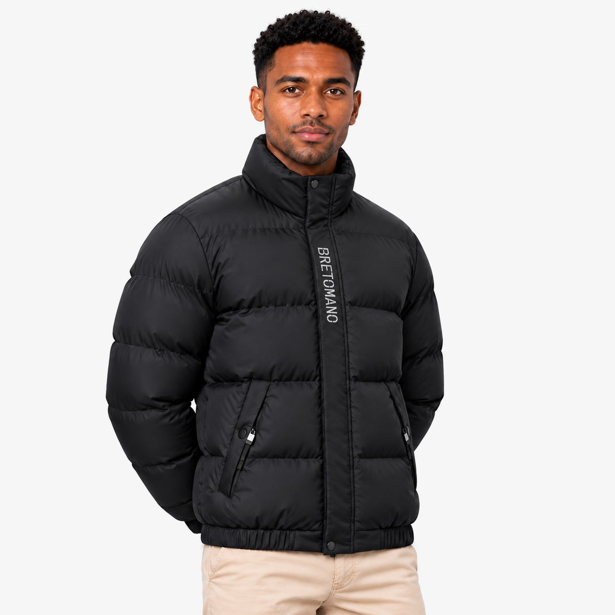 Boss winterjas met kraag voor heren in zwart