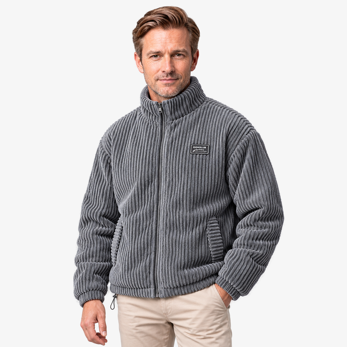 Casper trendy corduroy vest in grijs