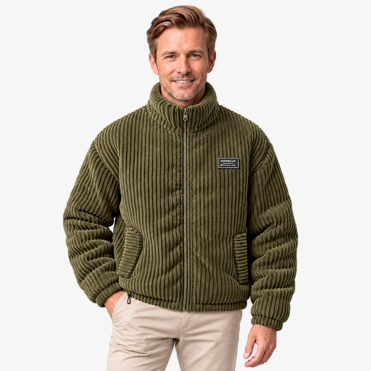 Casper trendy corduroy vest in groen