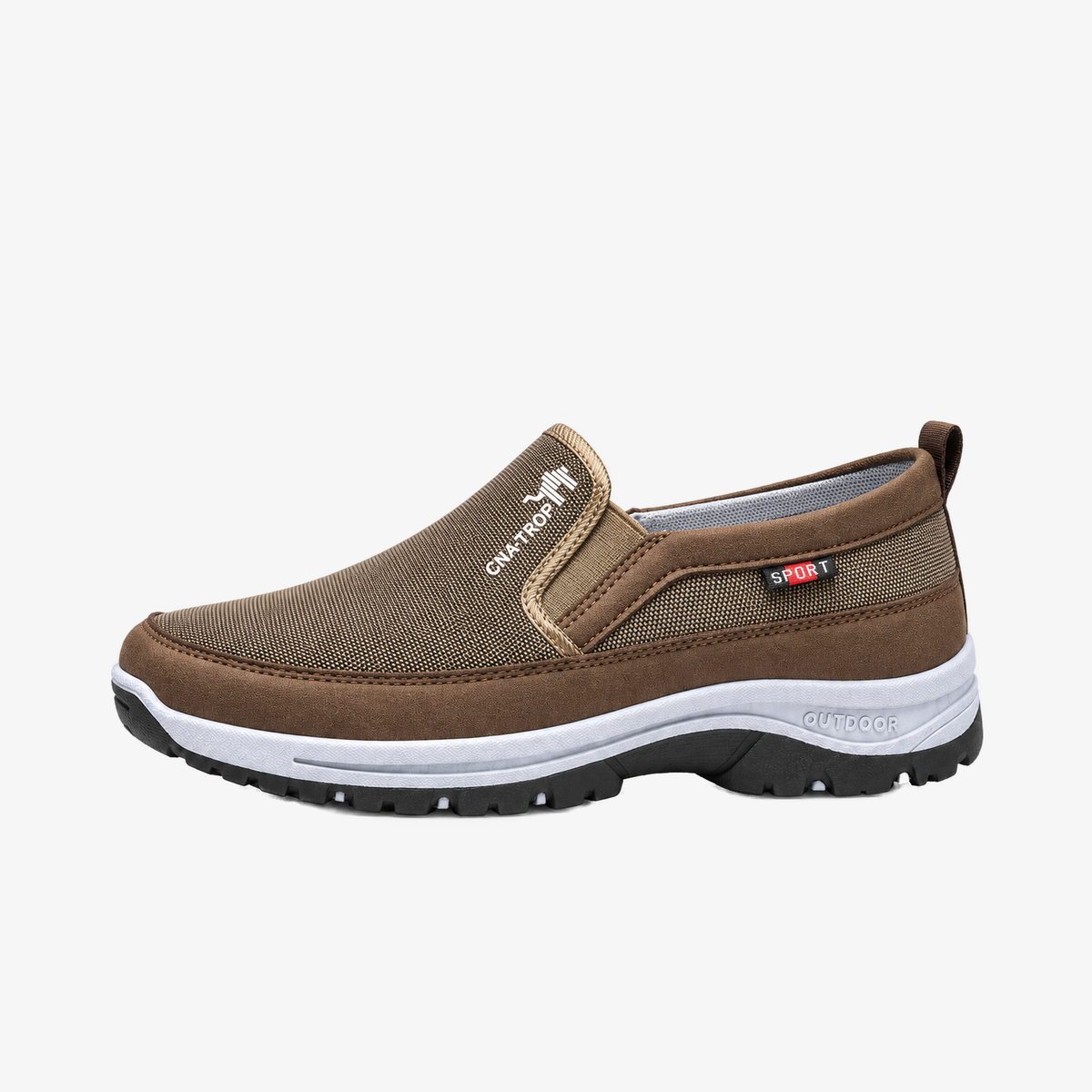 Cloofs instappers met profielzool in khaki