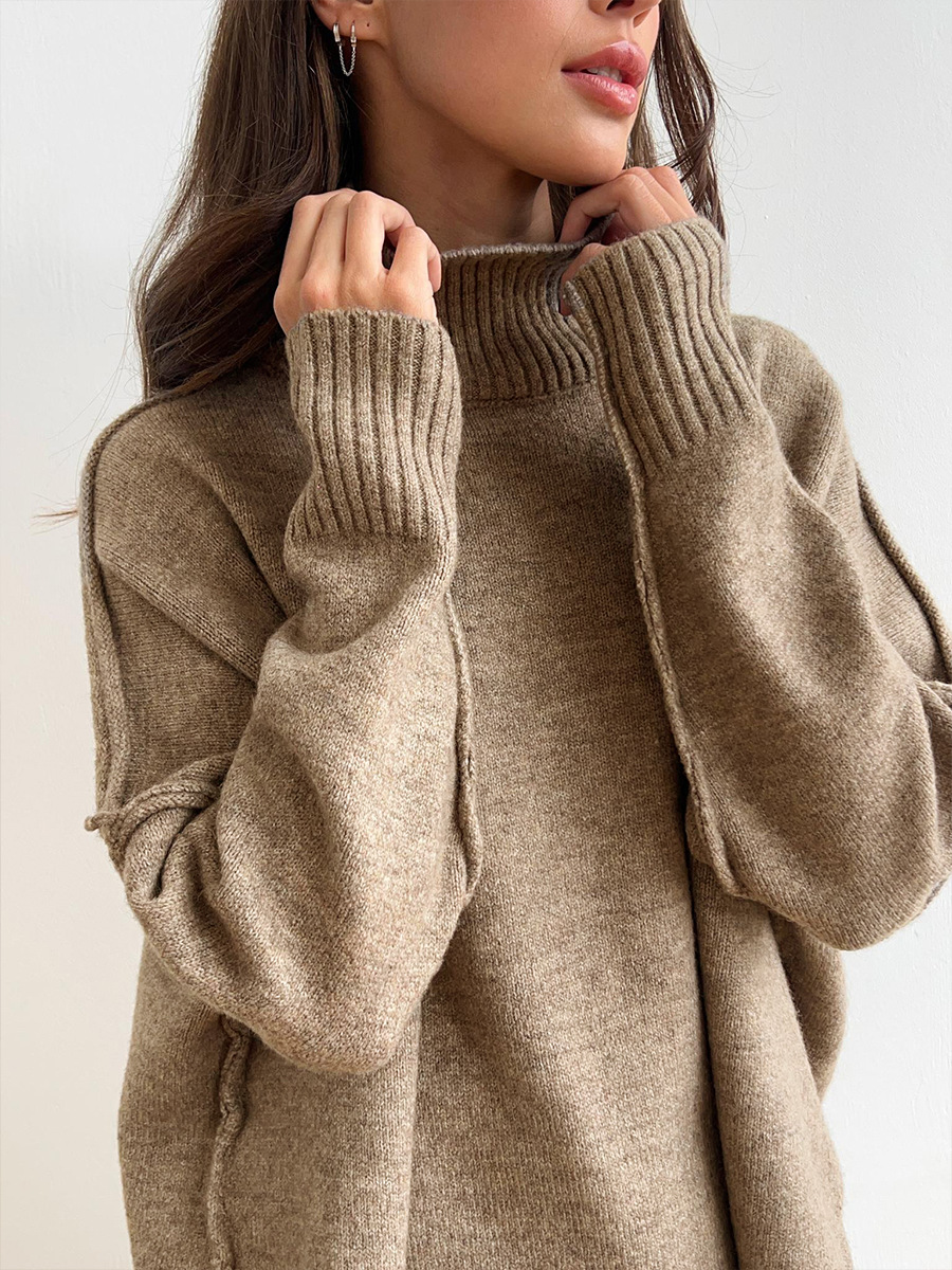 Fae | Set met effen coltrui en gebreide broek