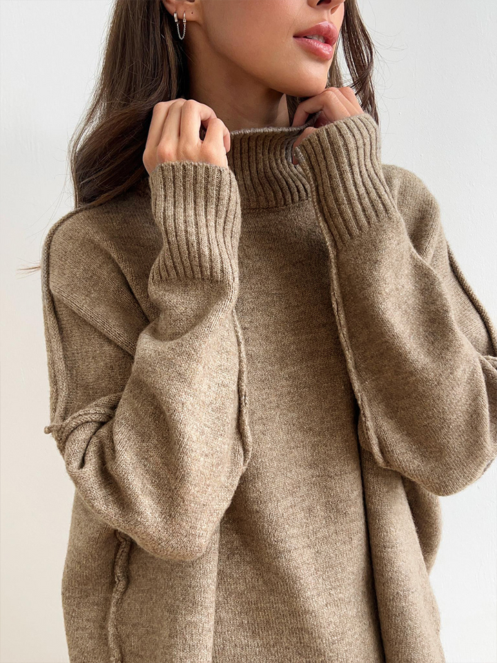 Fae | Set met effen coltrui en gebreide broek