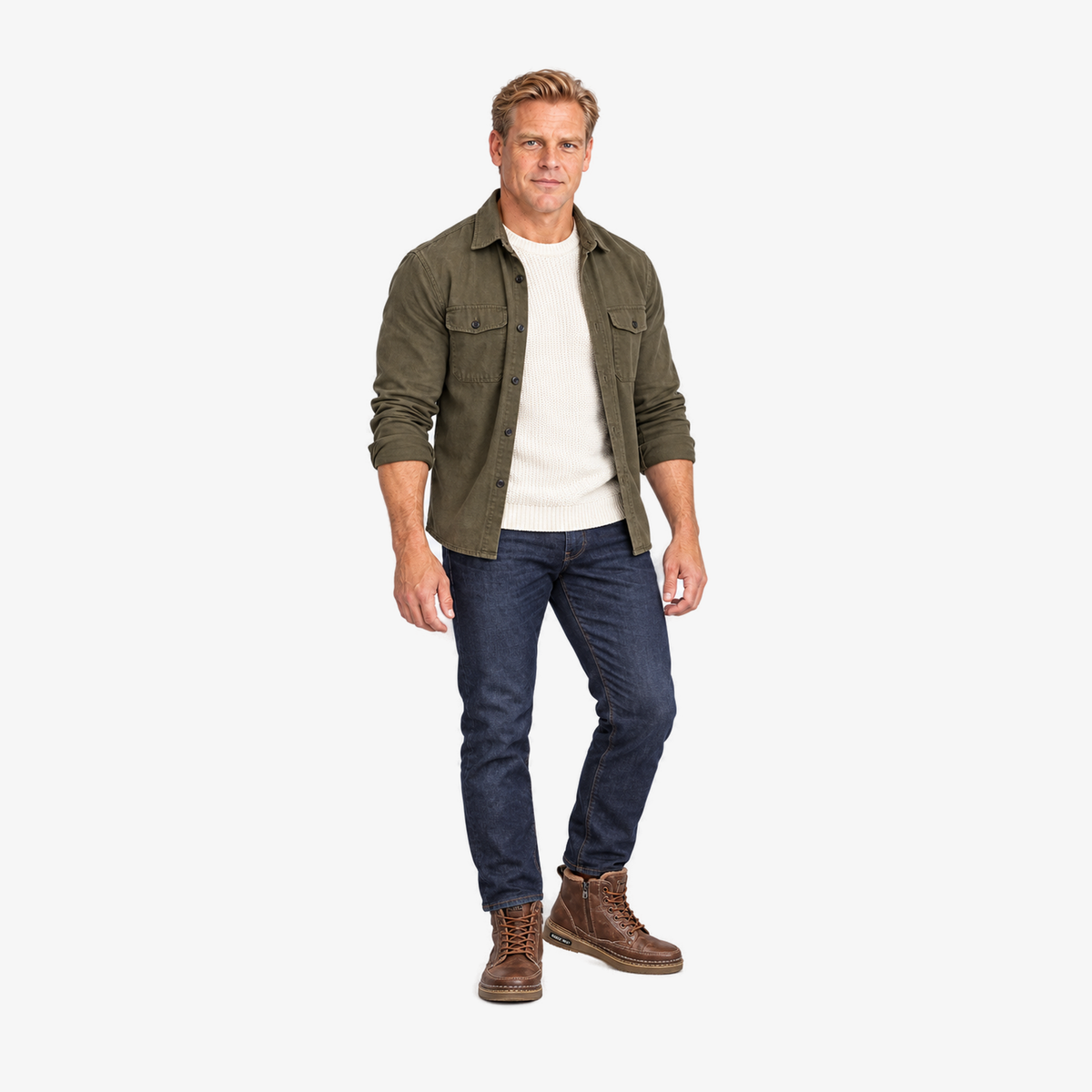 Wayne leren herenschoenen met voering in bruin gedragen