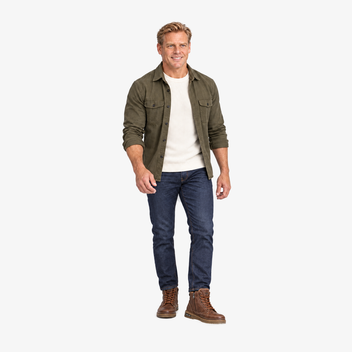 Wayne leren herenschoenen met voering in bruin gedragen